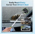 XINDELL Interior Windshield Cleaner Tool, Car Window Cleaning Kit with 4 Reusable Microfiber Pads, Extendable Handle & 360° Rotating Head, Safety Hammer, Streak-Free Auto Glass Wiper for Truck SUV RV - Image 5