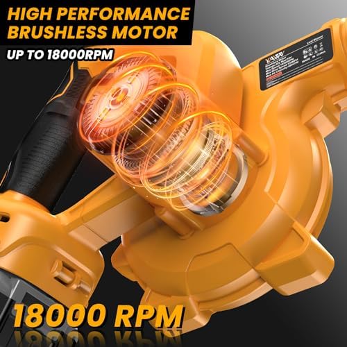 Cordless Leaf Blower for Dewalt 20V Max Battery,Electric Jobsite Air Blower with Brushless Motor,6 Variable Speed Up to 180MPH,2-in-1 Handle Electric Blower and Vacuum Cleaner(Tool Only) - Image 5