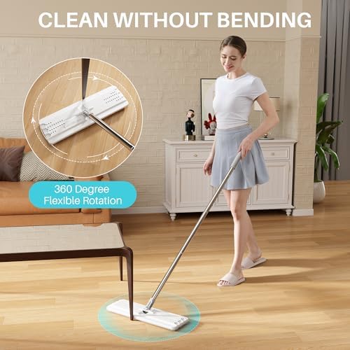 JOYMOOP 8L (2.1 Gal) Large Capacity Mop System with Extension Handle, Perfect for Household and Commercial Floor, Window, and Wall Cleaning - Includes 3 Washable Microfiber Pads for Wet and Dry Use - Image 4