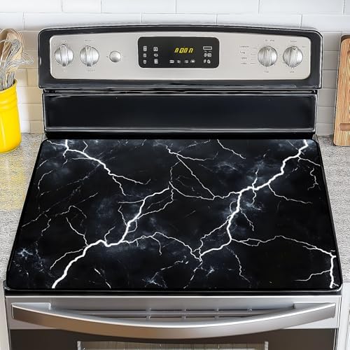 Stove Top Cover for Electric Stove,Glass Stove Top Cover, Heat Resistant Glass Cooktop Cover, Stovetop Protector, Kitchen Decor, Dish Drying Mats Cover for Ceramic Washer Top 28.5x20.5 inch by GIVEYOUTHEBEST