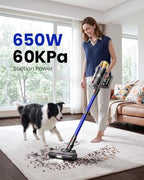 Cordless Vacuum Cleaner, Upgraded 650W 60KPA 70Mins Cordless Stick Vacuum Cleaner with Flexible Hose,Self-Standing,Touch Screen, Anti-tangle Wireless Vacumm Cleaners for Home/Pet Hair/Carpets/Floors - Image 2