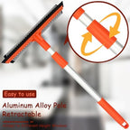 Window Squeegee for Window Cleaning with Retractable Pole 28", Squeegee Window Cleaner Tool 2 in 1 Car Window Cleaning Tool Telescopic Window Washing Equipment, Shower Squeegee for Glass Door - Image 4