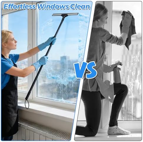 Tiiyee 2 in 1 Window Squeegee, Shower Squeegee for Glass Doors Floor Wiper - Image 4
