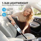 dormzie Handheld Vacuum Cordless, Car Vacuum with 19000Pa Powerful Suction,1.3 lbs Lightweight, Type-C Charge, Multiple Accessories for Car Home Office Pet - Image 5