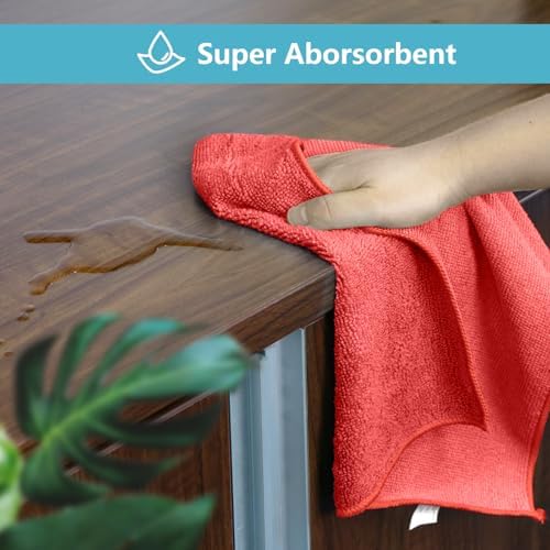 HOMEXCEL 100PK Microfiber Cleaning Cloth, Cleaning Rag for Home, 11.5x11.5 - Image 3