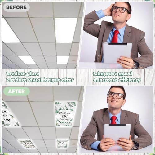 6pcs Classroom Fluorescent Magnetic Light Covers,2x4 FT Eucalyptus Style) - Image 5