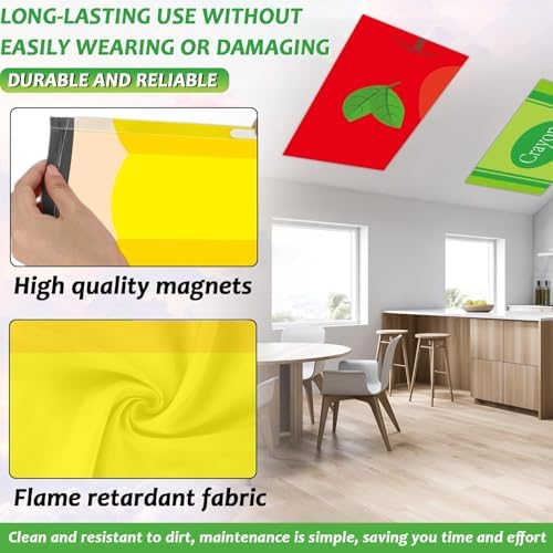 8 Pcs Fluorescent Light Covers with 80 Magnets Decorative for Classroom Ceiling Light 4 x 2 Ft Magnetic Light Cover Filter Easy Install for Office Hospitals Home Drop Ceiling Supplies (Composition) - Image 3