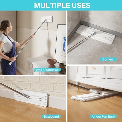 JOYMOOP 8L (2.1 Gal) Large Capacity Mop System with Extension Handle, Perfect for Household and Commercial Floor, Window, and Wall Cleaning - Includes 3 Washable Microfiber Pads for Wet and Dry Use - Image 5