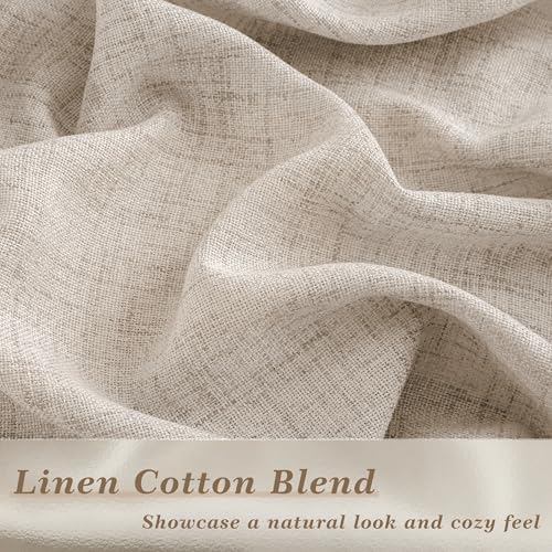 Linen 90 Inch Curtains 2 Panels with Rod Pocket Hook Belt Privacy - Image 3