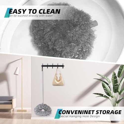 DRQ Ceiling Fan Cleaner Duster with 13-48 in Extension Pole, Grey, 2 Pack - Image 5