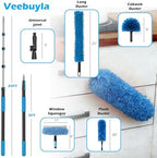 25FT Reach High Ceiling Duster Kits with 5-20FT Adjustable Pole - Includes Extra Long Duster, High Ceiling Duster, Rotatable Window Squeegee & Cobweb Duster for Ceiling Fans and Whole House Cleaning - Image 2