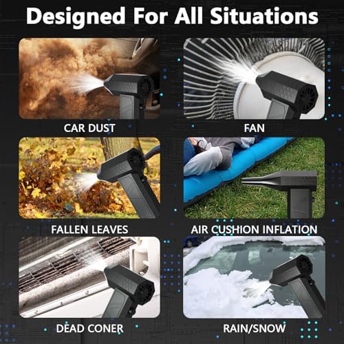 Compressed Air Duster, Electric Air Duster, Super Powerful 130000RPM Mini Air Blower Gun,Dust Blower for Computer Keyboard, Car Cleaning, Home, and Outdoor Use - Image 5
