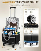 Ytonet Rolling Cleaning Caddy Bag with Apron, Cleaning Caddy with 4 Wheels - Image 4