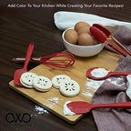 COOK WITH COLOR Silicone Cooking Utensils, Kitchen Utensil Set, Easy to Clean Silicone Kitchen Utensils, Cooking Utensils for Nonstick Cookware, Kitchen Gadgets Set, Mini, Red - Image 4