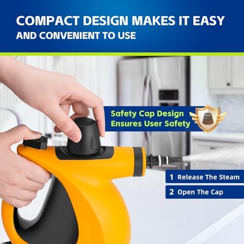 Handheld Steam Cleaner, Pressurized Multi-Surface Steam Cleaner with 11pcs Accessories, Chemical Free Multi-Purpose Steam Cleaners for Home Use, Steamer for Cleaning Floor, Tile, Windows, Couch, Grout - Image 4