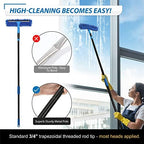 VITEVER Professional 69'' Window Squeegee Cleaner Tool with Extension Pole, 2-in-1 Squeegee for Window Cleaning Kit with Scrubber and Rotating Head, 1 Blade 2 Scrubber (Pack of 2) - Image 4