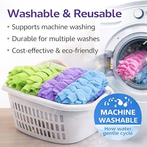360° Electrostatic Reusable Duster Refills - Washable, Reusable Duster Pads for Cleaning, High-Density Microfiber, Fits Most Standard Duster Handles, for Home Office Car High Adsorption Duster (10pc) - Image 5