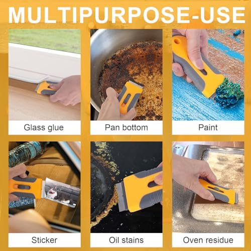 Razor Blade Scraper Tool with 15pcs Extra Blades, Multi-Surface Glass Stove Top Scraper for Paint, Window, Old Label, Decal Sticker, Ceramic Cooktops, Ovens - Image 6