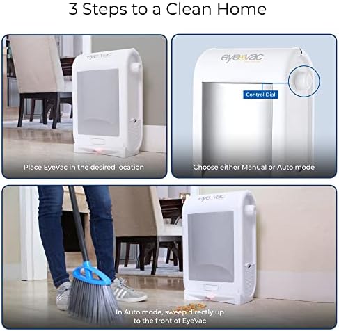 EyeVac Pro Touchless Vacuum Automatic Dustpan - Ultra Fast & Powerful - Great for Sweeping Salon Pet Hair Food Dirt Kitchen, Corded Canister Vacuum, Bagless, Automatic Sensors, 1400 Watt (White) - Image 5