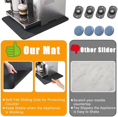 Kitchen Appliance Sliders 360 Degree Rotation Moving on Counter, Appliance Slider Cut to Fit, Mat for Kitchenaid Mixer with Kitchen Accessories,Appliance Mover for Espresso Machine, Food Processor - Image 5