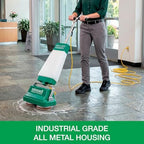 Bissell BigGreen BGFS5000 Portable Two Brush Floor Scrubber & Polisher, Polypropylene, 13"" W x 7"" D x 44"" H, White & Green - Image 4