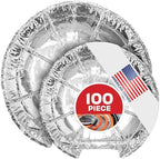 Round Electric Stove Burner Covers (100 Pack) 6 Inch and 8 Inch Disposable Stove Top Aluminum Foil Bib Liners, to Keep Kitchen Range Clean from Oil and Food Drips, Stock Your Home by StockYourHome
