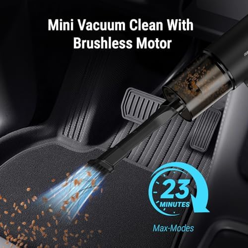 Small Car Vacuum Cleaner Cordless Portable& Rechargeable Air Duster Black - Image 6
