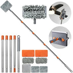Baseboard and Ceiling Fan Cleaner Tool with 80" Extendable Long Handle, 2-in-1 Baseboard Cleaner with Squeegee，7 Reusable Pads for Baseboards,Ceiling Fan,Floor,Glass,Ceiling and Wall Cleaning by BYOFI
