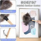 Soarer Ostrich Feather Duster for Cleaning,2Pcs Brush Kit,14inch Handle - Image 2