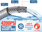YAMATIC 3/8" Non-Marking Pressure Washer Hose 150 FT, Swivel Quick Connect - Image 5