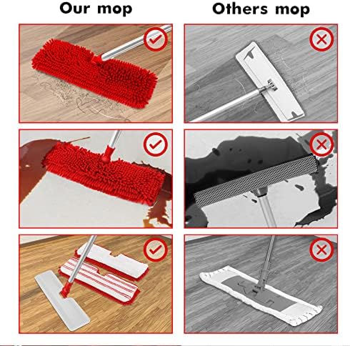 Two Sided Dust Mop for Floor Cleaning, 360°Microfiber Mop with 4 Mops Pads - Image 2