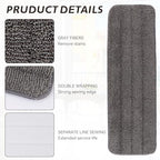 Replacement Mop Pads Fit for Rubbermaid Commercial 18" and 17" Mops - 10 Pack Wet & Dry Commercial Cleaning Reusable Refills Fit for Any Microfiber Flat Mop System 18" and 17" - Gray - Image 5