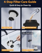 Handheld Vacuum Cordless 1.1 Pounds Car Vac 10000PA Hand Held Vacuums 4-in-1 Hand Vac Cordless Rechargeable HEPA Filter Large Capacity Dust Cup for Car Office Home Pets Hair (Yellow) - Image 7