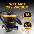 Vacmaster Professional - Wet/Dry Vac, 16 Gallon, Beast Series, 6.5 HP 2-1/2" Hose (VJH1612PF0201), Black - Image 2