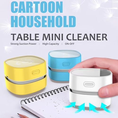 ODISTAR Mini Desktop Vacuum Cleaner for Table Dust (White AA Battery) - Image 4