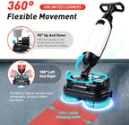 Walk Behind Floor Scrubber, Commercial Floor Cleaning Machine with Dual Brushes, 360° Swivel Head, 13000 Sqft/H, 90~120Min Runtime for Workshops, Garages & Large Floor Areas Grey - Image 3