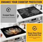 NYZE Stove Top Cover for Electric Stove with Glowing Lotus 28x20 Inch Silicone Stovetop Cover Protector, Scratch-Resistant Decorative Kitchen Mat for Electric/Glass Stove Top - Image 5