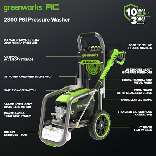 Greenworks Pro 2300 PSI 2.3 GPM Electric Pressure Washer(SGS Certified) - Image 3