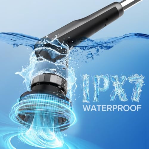 Electric Spin Scrubber, 10-in-1 Shower Scrubber & Retractable Long Handle, 44 lbs High-Torque & Variable Speed Shower Cleaning Brush for Bathroom,Toilet, Bathtub, Kitchen, Tile Floors, - Image 7