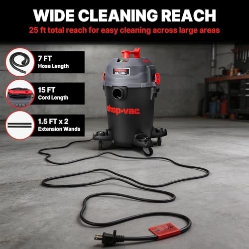 Shop-Vac 6 Gallon Ultra Quiet Shop Vacuum Wet and Dry, 4.5 Peak HP, 5430541 - Image 6