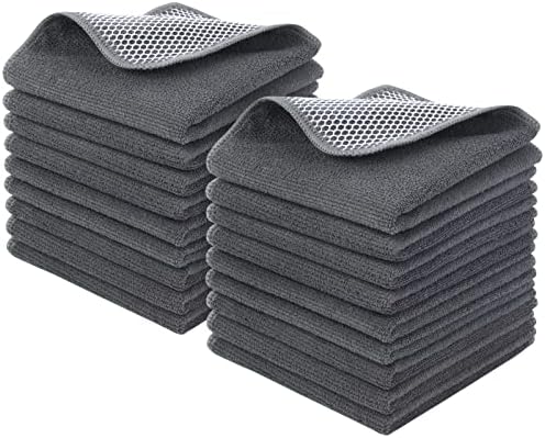 KinHwa Dish Cloths for Washing Dishes with Scrub Side, Microfiber Dish Rags by KinHwa