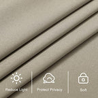 Hiasan French Door Curtains Privacy, Taupe, 52W x 72L, 1 Panel - Image 5