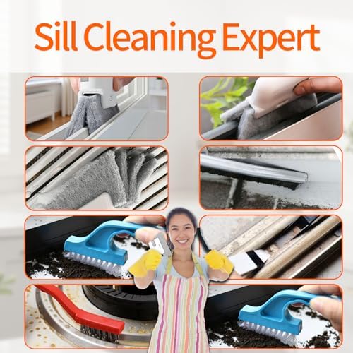 Window Sill Cleaner Tool - 14 Pcs Magic Door Window Track Cleaning Tool Kit - Image 4