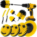 10 Pcs Drill Brush Attachment Set, Drill Scrubber Brush Kit, Drill Cleaning Brush, Scrub Brush for Grout Floor Tub Shower Bathtub Tile Sink Toilet Bathroom Kitchen Car Yellow by TOWBRUS