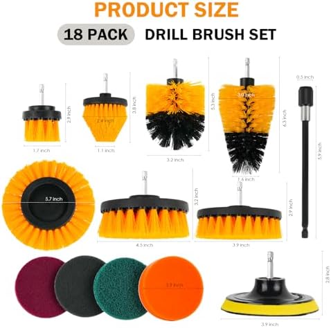 18PCS Drill Brush Attachments Set, Power Cleaning Scrub Brushes - Image 2