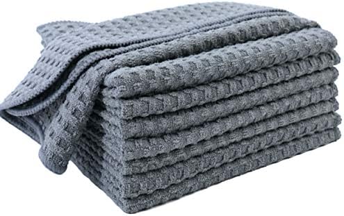 POLYTE 380 GSM Microfiber Waffle Kitchen Dish Cloth, 12x12 in, 8 Pack by Polyte
