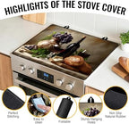 NYZE Stove Top Cover for Electric/Glass Stove, Flat Top Cooktop Protector, Electric Cooktop Cover, Extra Counter Space for Kitchen (Red Wine & Grapes) - Image 2