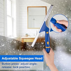 ITTAR 12 inch Rotatable Shower Squeegee for Glass Doors, Multi-Purpose Window Squeegee with Hook & Refill Rubber Blade, Bathroom Cleaner Tool for Shower Door Window Mirror Wall Car Windshield - Image 2