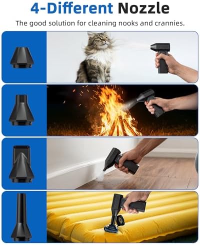 Compressed Air Duster - Electric Air Duster Super Power 130000RPM, 3-Gear Adjustable Mini Duster Blower with Fast Charging, Air Duster Rechargeable for Computer, Keyboard Cleaner, House, Outdoor, Car - Image 4