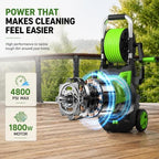 2026 New Electric Pressure Washer 4800 PSI 4.0GPM High Power Washer with 33ft Hose Reel,4 Nozzles and Foam Cannon for Cars/Home/Driveways/Patios/Fences, Green - Image 3